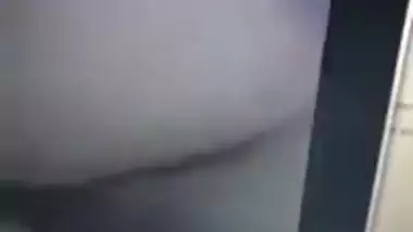 During video chat Desi gal reluctantly flashes BF her medium XXX tits