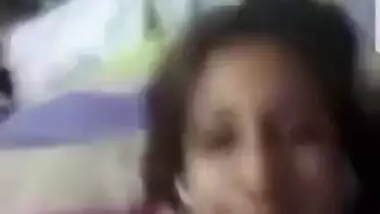 cute girl showing boob in skype call