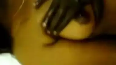 Indian aunty getting an boob massage with oil